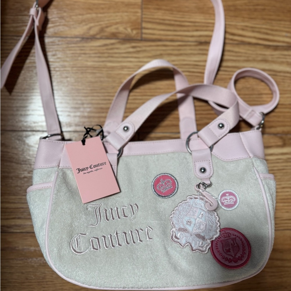 Juicy Couture Pink and Cream Shoulder Bag